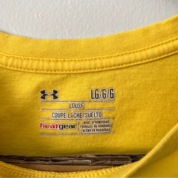 UnderArmour UA Yellow T-shirt Tees Heat Gear - Large - Picture 3 of 9